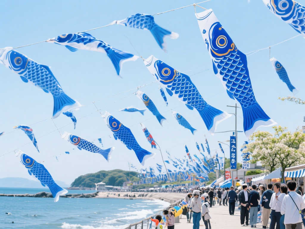 东松岛市蓝色鲤鱼旗节:日本宫城县的独特庆典 东松岛市蓝色鲤鱼旗节:日本宫城县的独特庆典